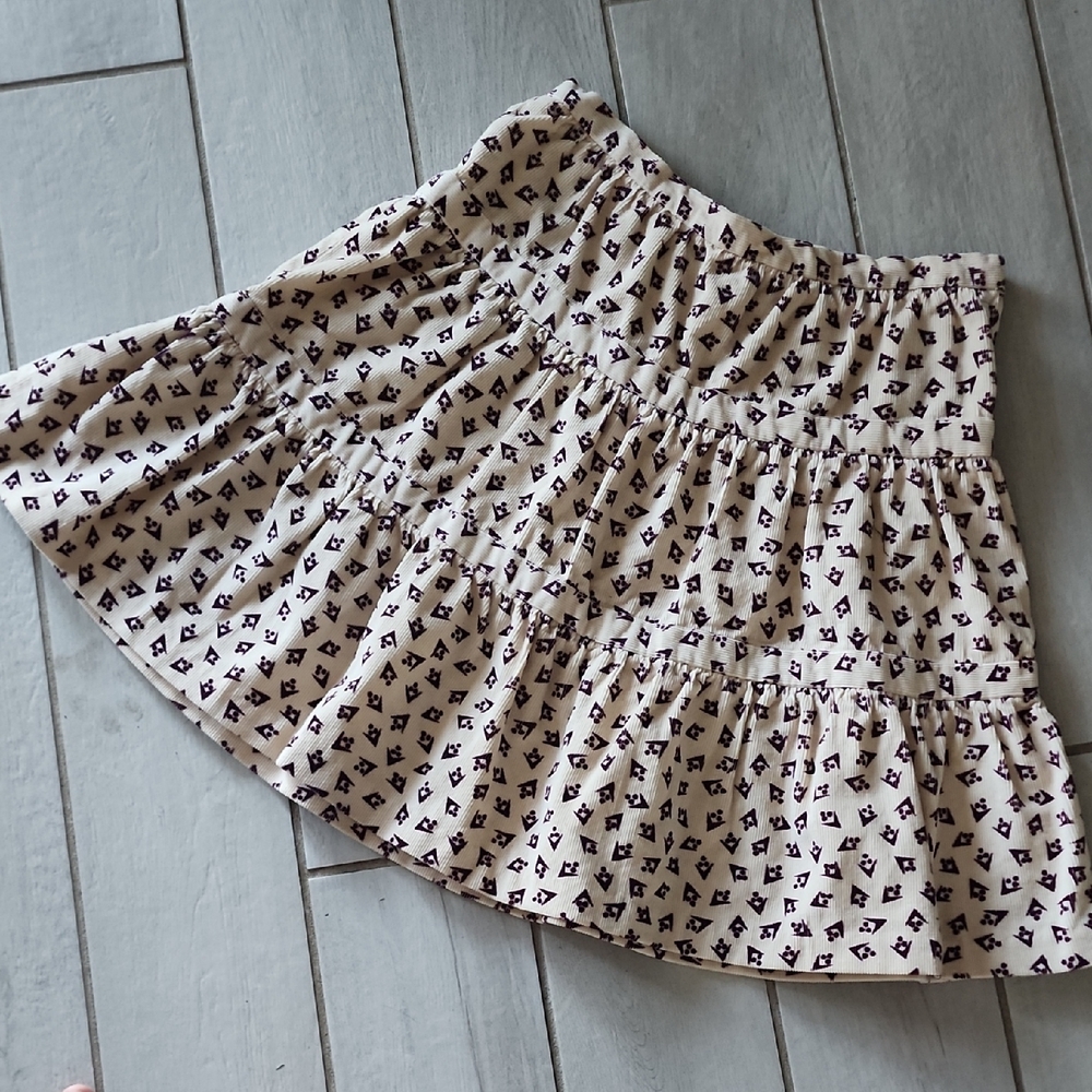 Marc Jacobs Bouquet Corduroy Tiered Floral Skirt